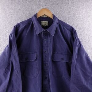 Cabelas Legendary Quality Mens XL Tall Blue Long Sleeve Button Up Work Shirt‎